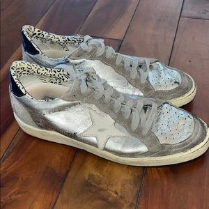 Ball star golden goose silver sneakers